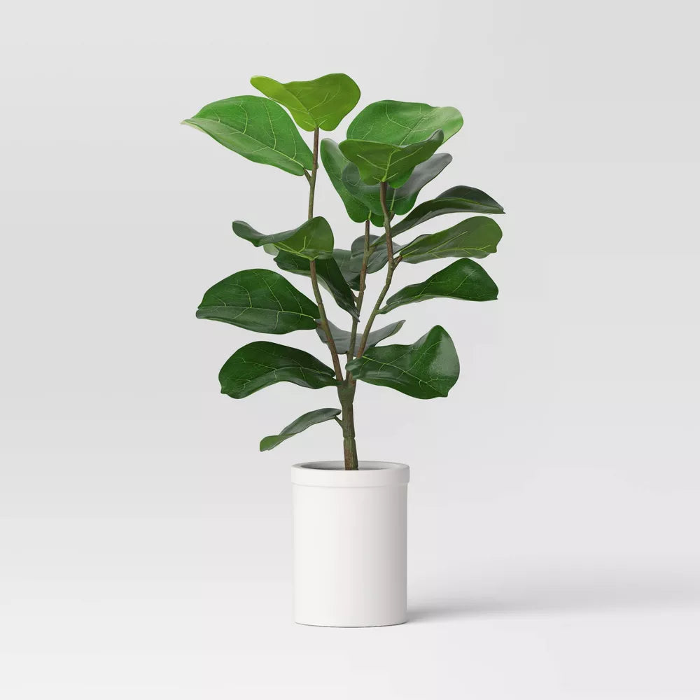 threshold potted plant Faux Potted Fiddle Leaf Plant