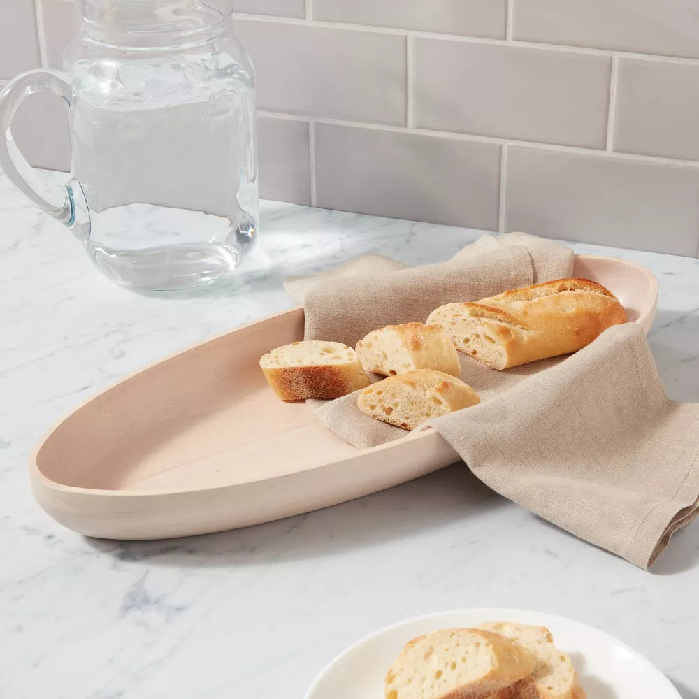 25oz Rubberwood White Washed Dough Bowl - Threshold™