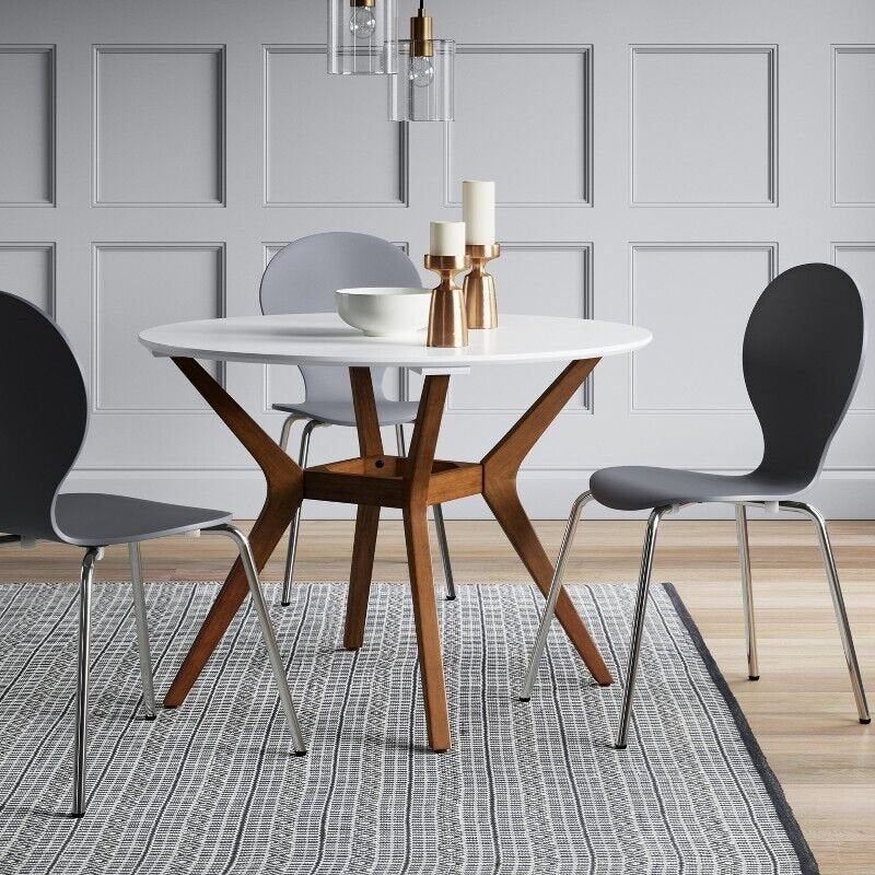 42" WestBrook Mid-Century Modern Round Dining Table Natural/White - Threshold