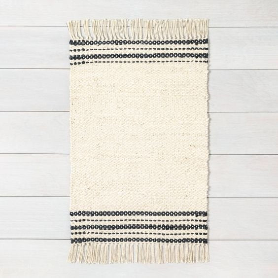 Stripe Jute Accent Rug Cream/Charcoal Hearth and Hand