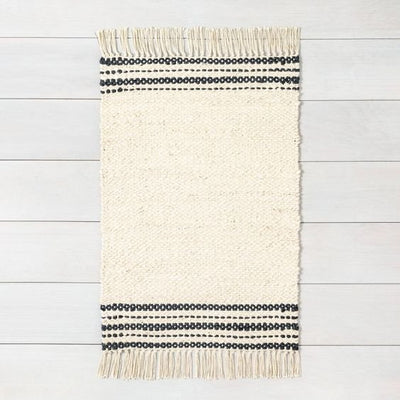 Stripe Jute Accent Rug Cream/Charcoal Hearth and Hand