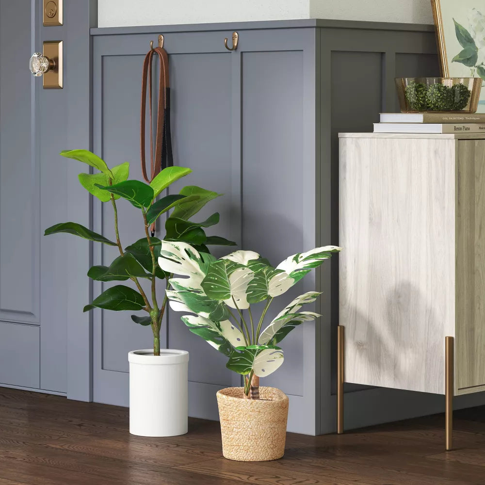 threshold potted plant Faux Potted Fiddle Leaf Plant