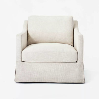 Vivian Park Upholstered Swivel Chair Cream - Threshold™ designed with Studio McGee