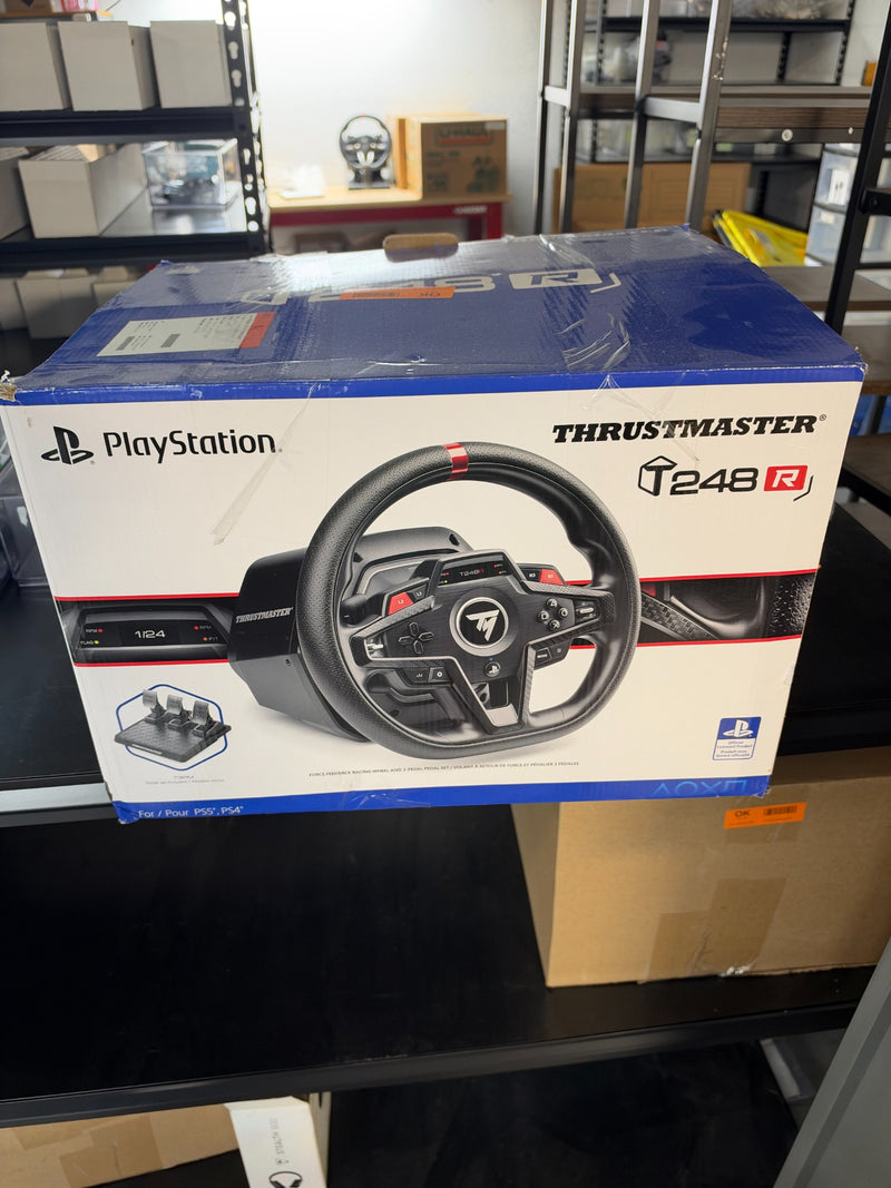 Actual Thrustmaster T248R box with packaging wear