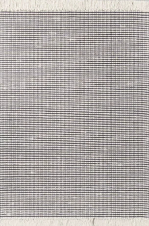 Size 5' x 7' Color Gray Hand Made Textured Stripe Area Rug