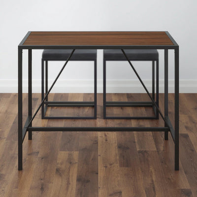 Riley Indoor Walnut Metal Pub Dining Table with Metal Frame