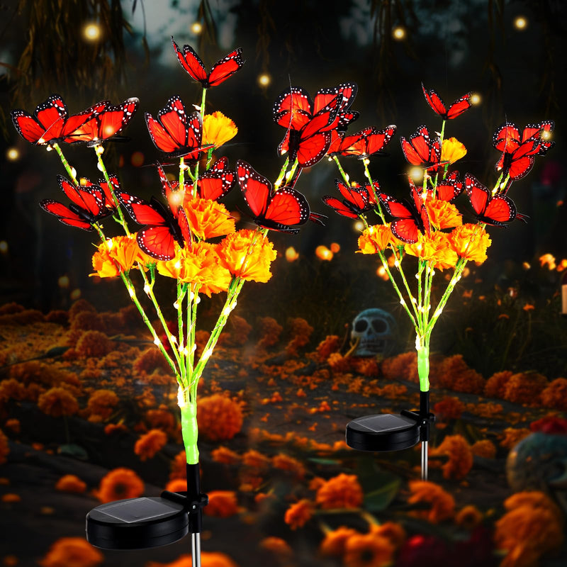 Riakrum Solar Marigold & Monarch Butterfly Path Lights – 6 Pack – Open Box / Untested