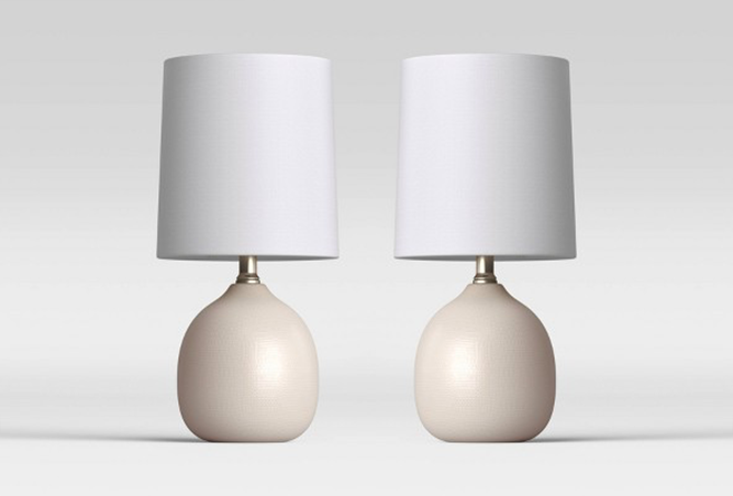 Textured ceramic mini accent lamp - Threshold White