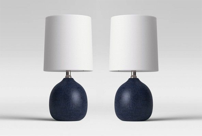 Textured ceramic mini accent lamp - Threshold Blue