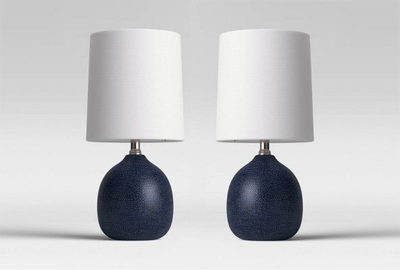 Textured ceramic mini accent lamp - Threshold Blue