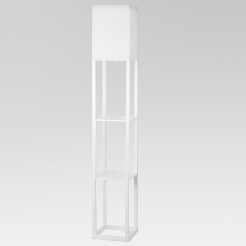 White Shelf Floor Lamp