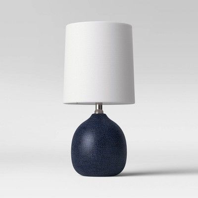 SET OF 2 Blue Textured Ceramic Mini Accent Lamp - Threshold