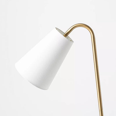 Metal Tube Leaning Floor Lamp Brass Threshold designed with Studio McGee