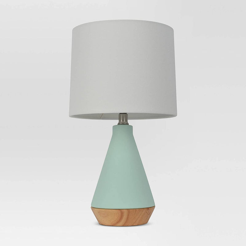 Tapered Ceramic with Wood Detail Table Lamp - Project 62 Aqua