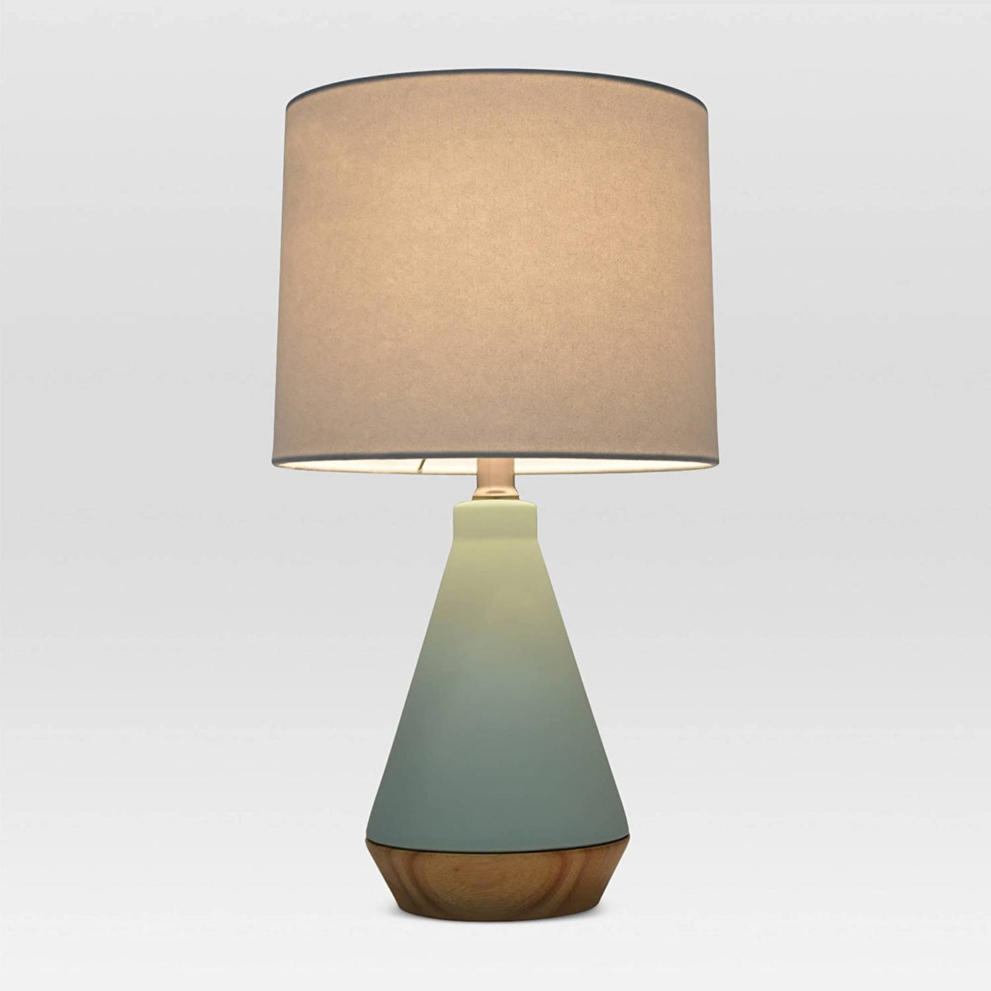 Tapered Ceramic with Wood Detail Table Lamp - Project 62 Aqua
