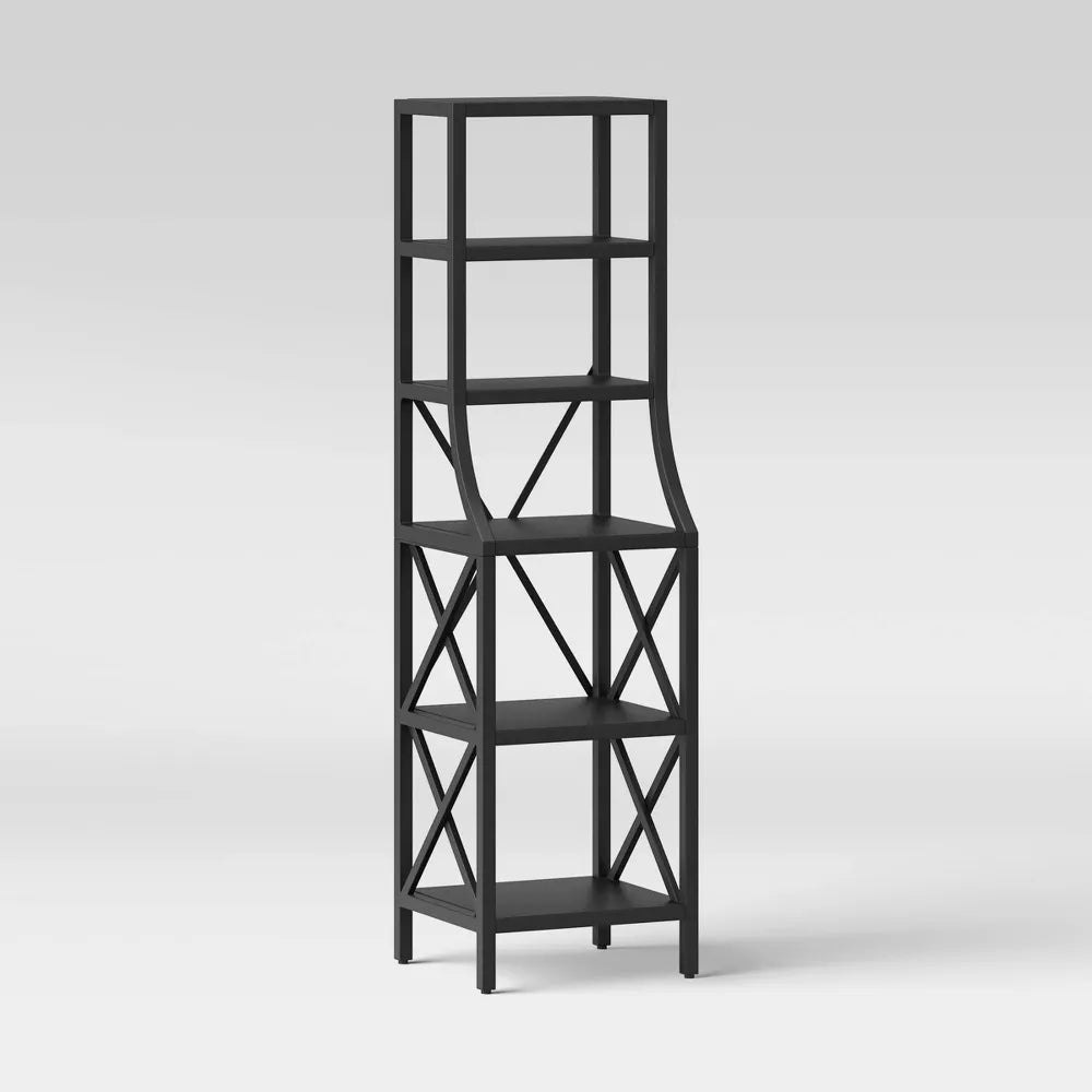 Modern Metal Linen Tower Black