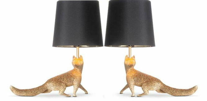 Fox Table Lamp Black/Gold - J. Hunt