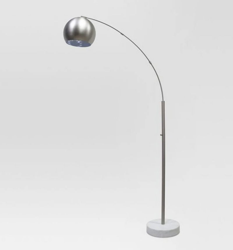 Span Single Head Metal Globe Floor Lamp Nickel
