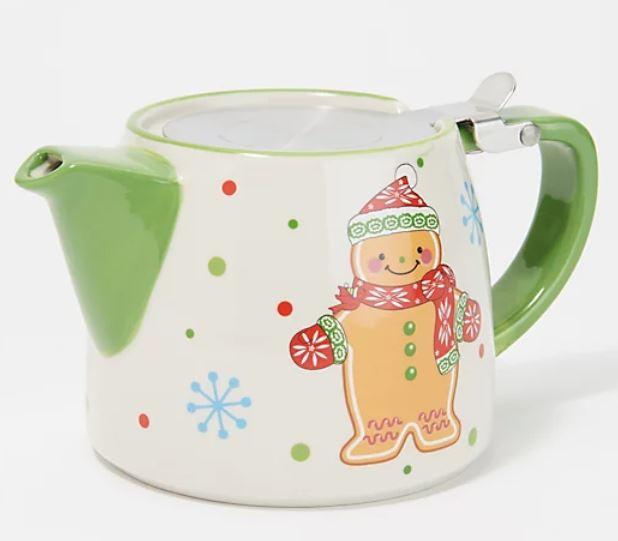Temp-tations Seasonal 18-oz Teapot Green Gingerbread