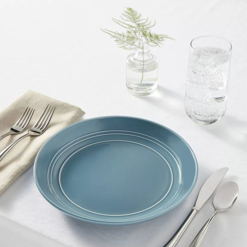 Set Of 4 10" Stoneware Westfield Dinner Plates Blue