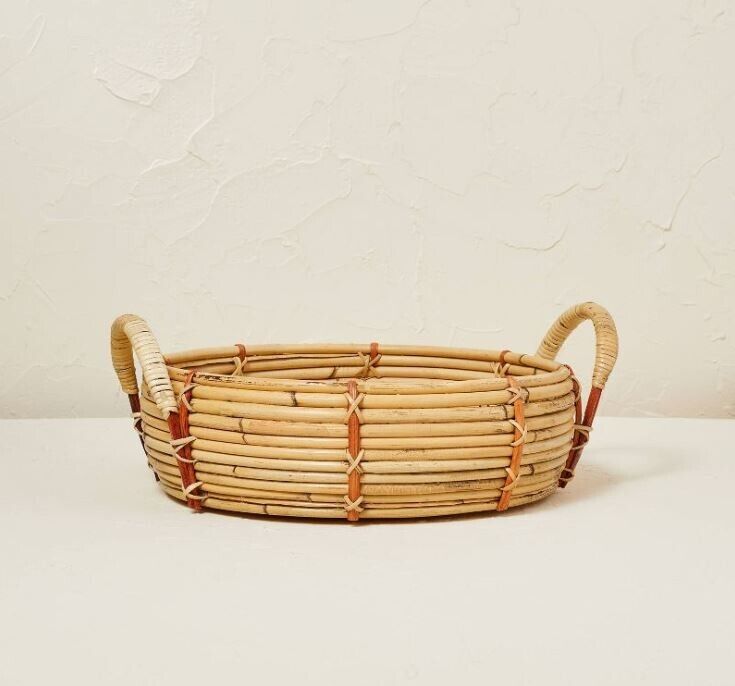 Opalhouse designed with Jungalow- Round Rattan Tray, 14" x 5.5"