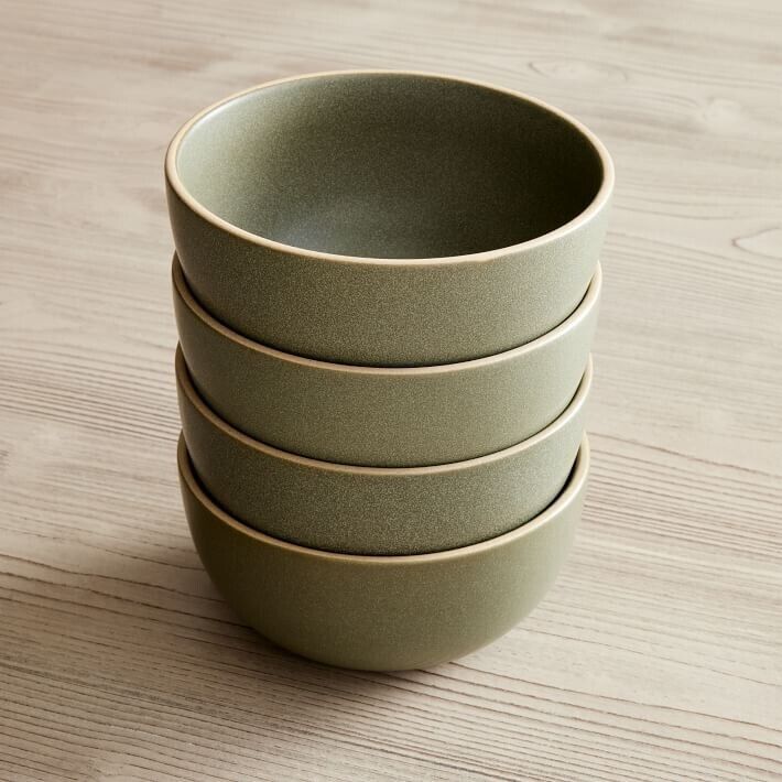 Hearth and Hand - Set of 4 - Matte Green Stoneware Cereal/Soup Bowls Magnolia