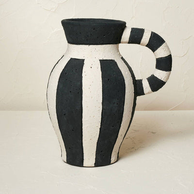 Single Handle Vase Designed By Jungalow Black & White Terracotta -Opalhouse