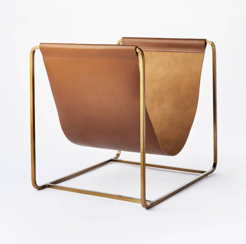 16" x 14" Metal Log Holder with Leather Sling - Threshold™ designed with Studio McGee