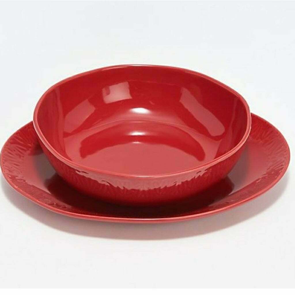 Ayesha Curry 2 Piece Serving Set Platter and Bowl Red