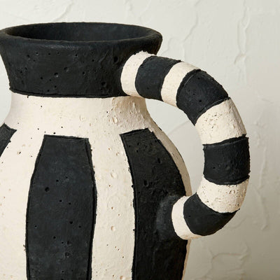 Single Handle Vase Designed By Jungalow Black & White Terracotta -Opalhouse