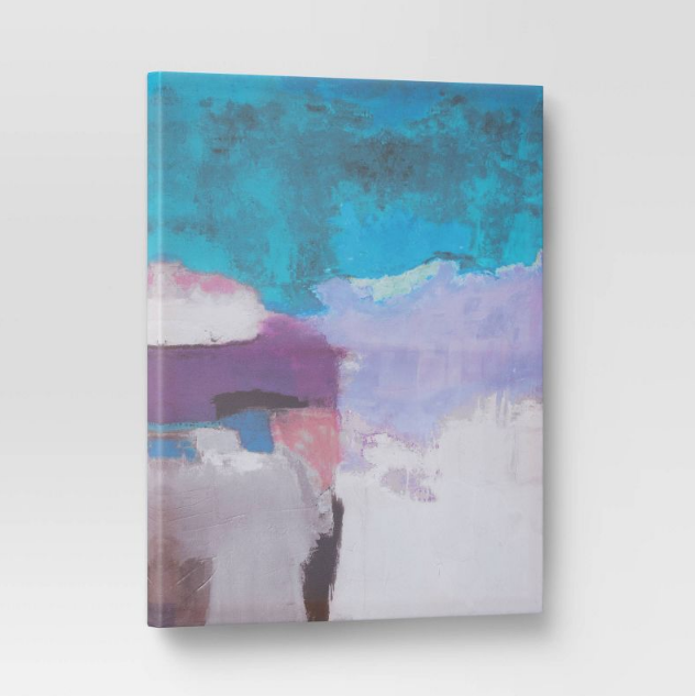 16" x 20" Unframed Abstract Wall Canvas Blue/Purple/Pink