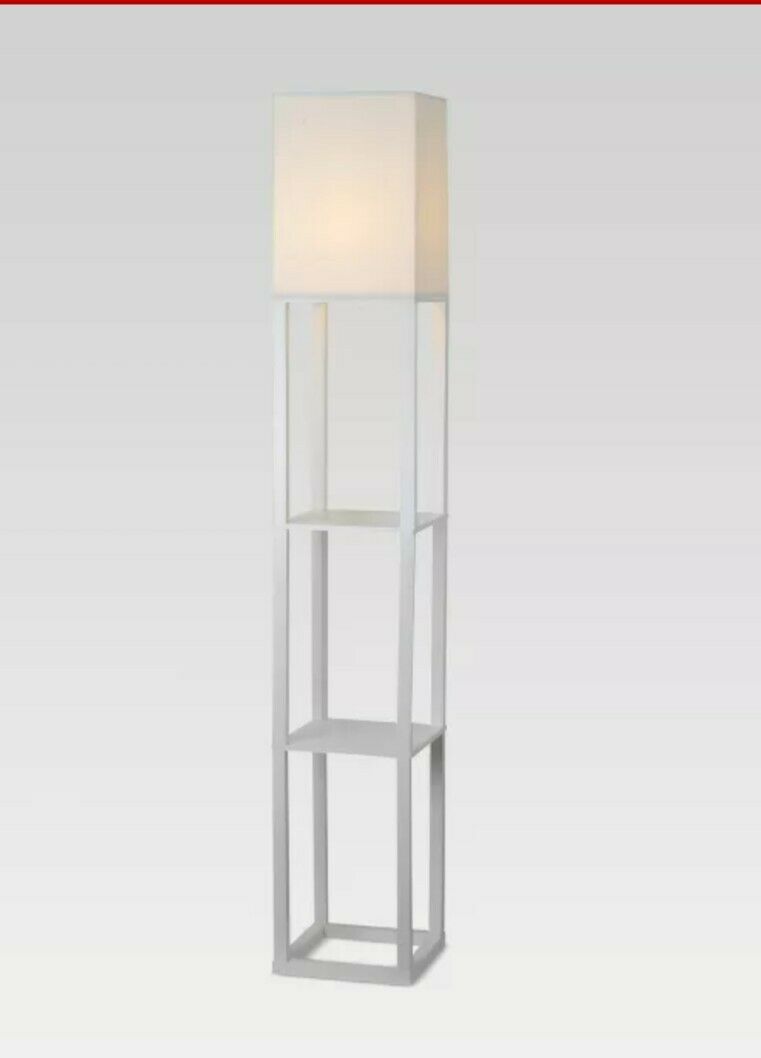 White Shelf Floor Lamp