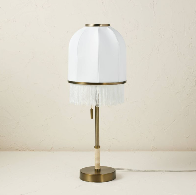 Euclid Fabric Table Lamp with USB (Includes LED Light Bulb) Cream - Opalhouse™