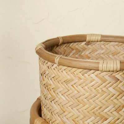 Rattan Woven Planter Basket Natural 13.5" x 15.5"