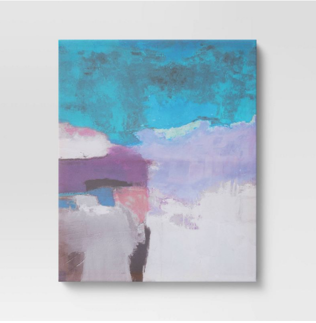16" x 20" Unframed Abstract Wall Canvas Blue/Purple/Pink