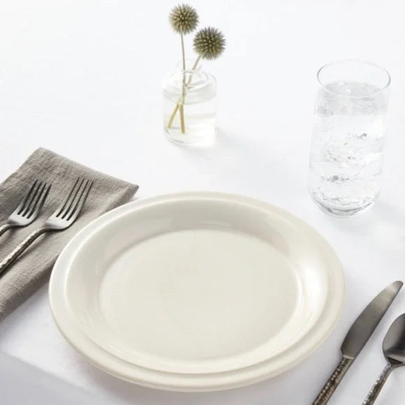 Set of 4  Porcelain Salad Plates Artisan Beige